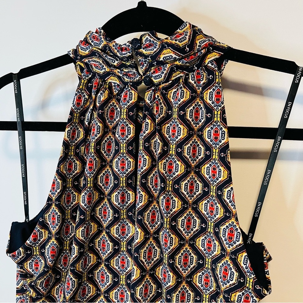 Enfocus Studio Multi Colored Geometric Print Sleeveless Midi Dress Size 14 - Picture 5 of 7